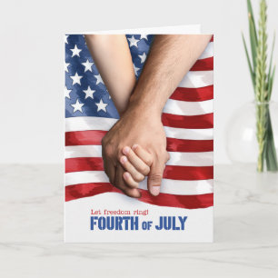 Independence Day Let Freedom Ring USA Flag Holiday Card