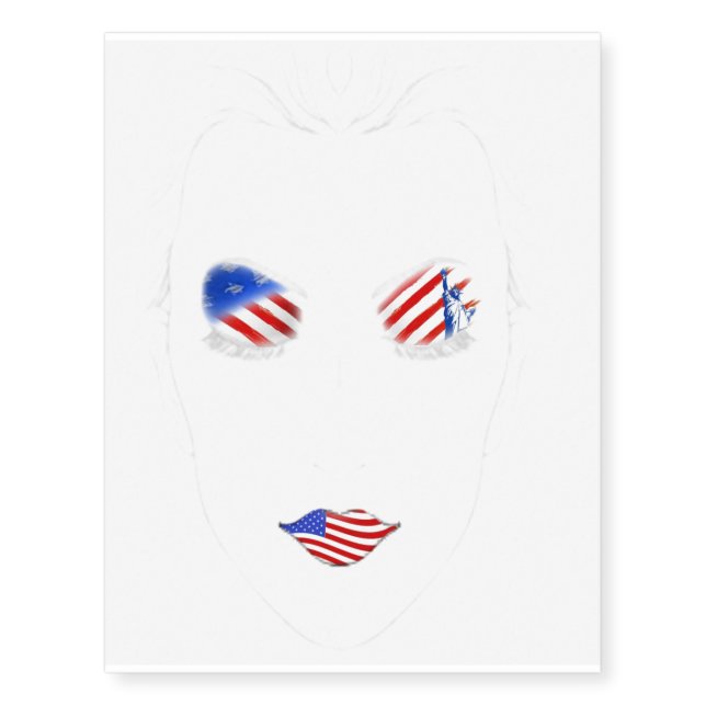 Independence Day Makeup Temporary Tattoos (Front)