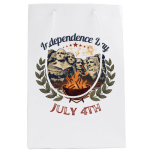 Independence Day Mount Rushmore July 4th Medium Gift Bag