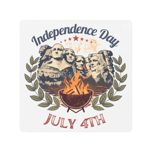 Independence Day Mount Rushmore July 4th Metal Print