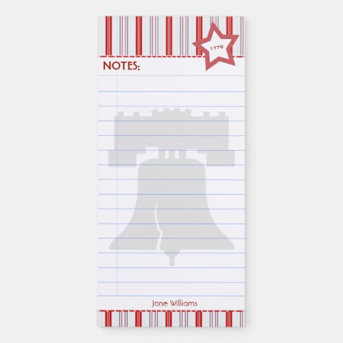 Independence Day Notes Stars and Stripes Magnetic Notepad
