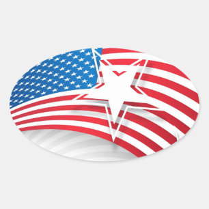 Independence Day Oval Sticker