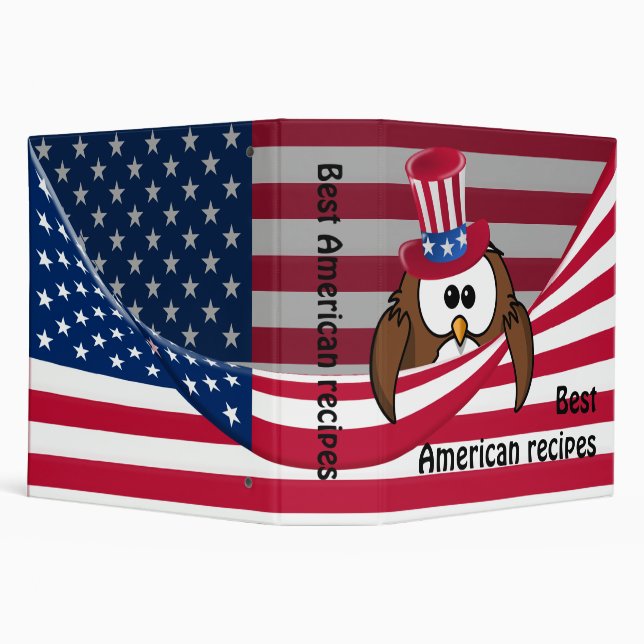 Independence Day owl 3 Ring Binder (Background)