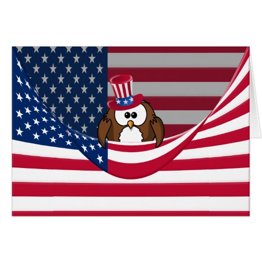 Independence Day owl Cards (Front Horizontal)