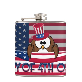 Independence Day Owl Hip Flask by just_owls at Zazzle