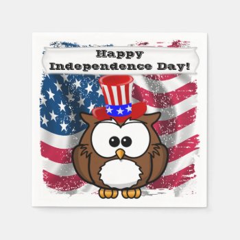 Independence Day Owl Napkins by just_owls at Zazzle