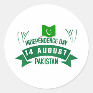 Independence Day Pakistan 14 August Pakistan Flag Classic Round Sticker