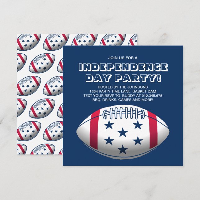 Independence Day Party Football Invitation (Front/Back)