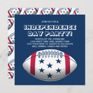 Independence Day Party Football Invitation