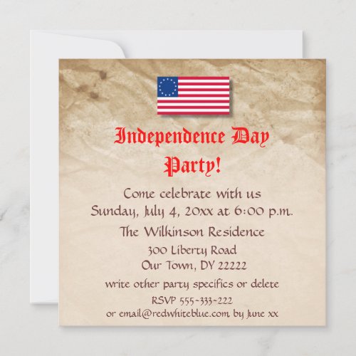 Independence Day Party Invitation