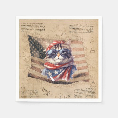 Independence day Patriotic American flag 4th July  Napkins