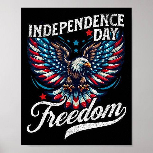 Independence day patriotic eagle stars &amp; poster (Front)