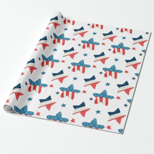 Independence Day Patriotic Stars 4th of July Wrapping Paper