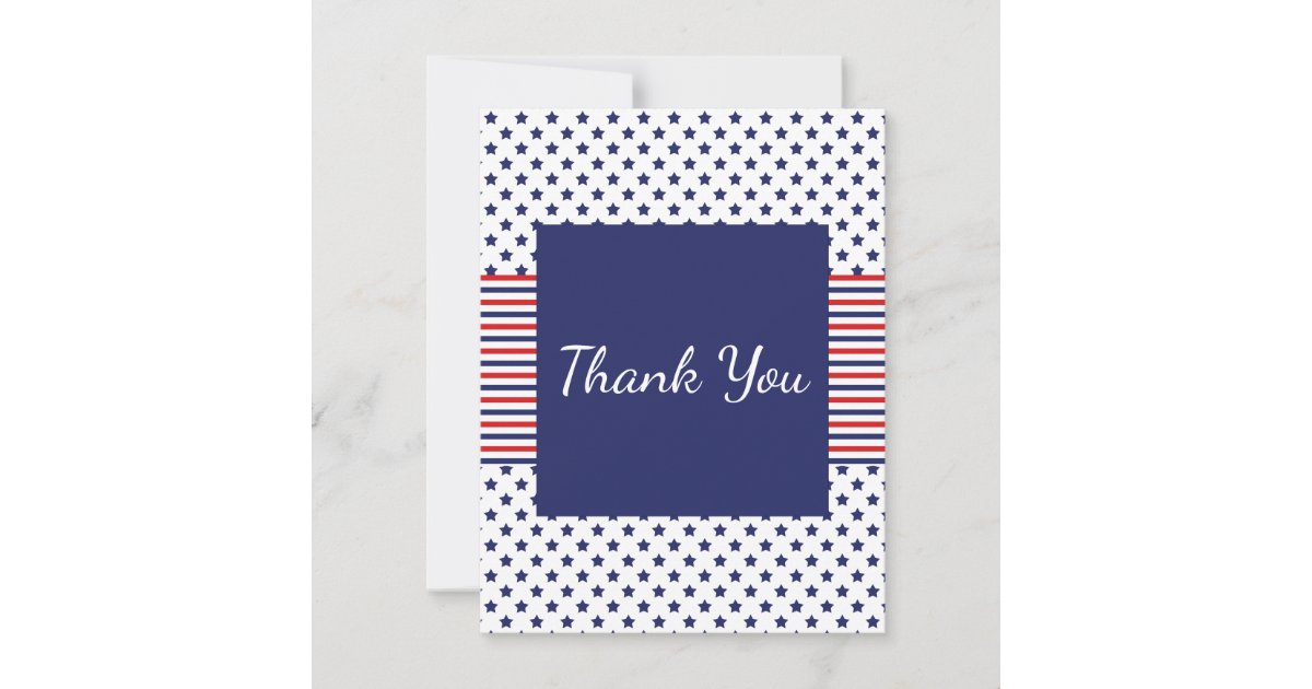 Independence Day Patriotic Thank You Card | Zazzle.com