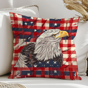 Independence Day Pillow Eagle & Flag Design