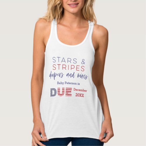 Independence Day Pregnancy Announcement Tank Top