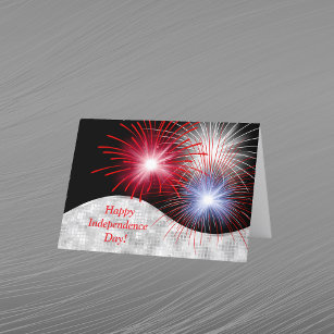 Independence Day Red White Blue Patriotic Holiday Card
