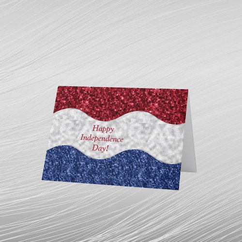 Independence Day Red White Blue Patriotic Wave Holiday Card