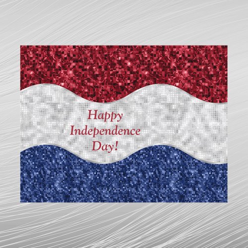 Independence Day Red White Blue Patriotic Wave Holiday Postcard