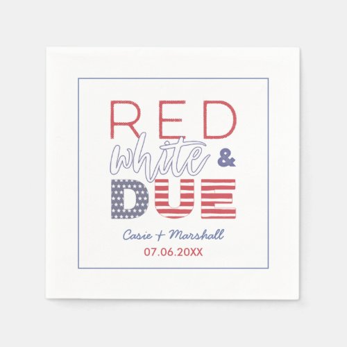 Independence Day Red White Due BBQ Baby Shower Napkins