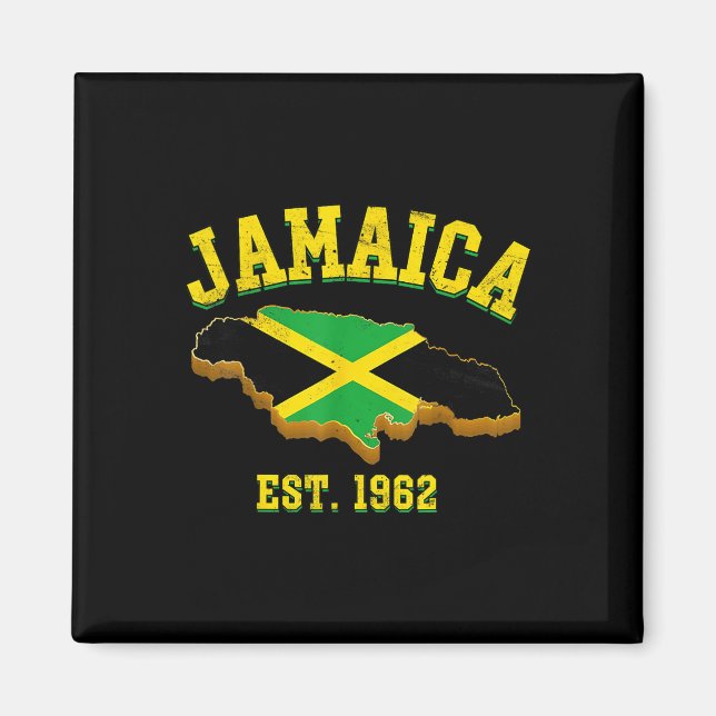 Independence Day Shirt Jamaican Flag Map Pride  Magnet (Front)