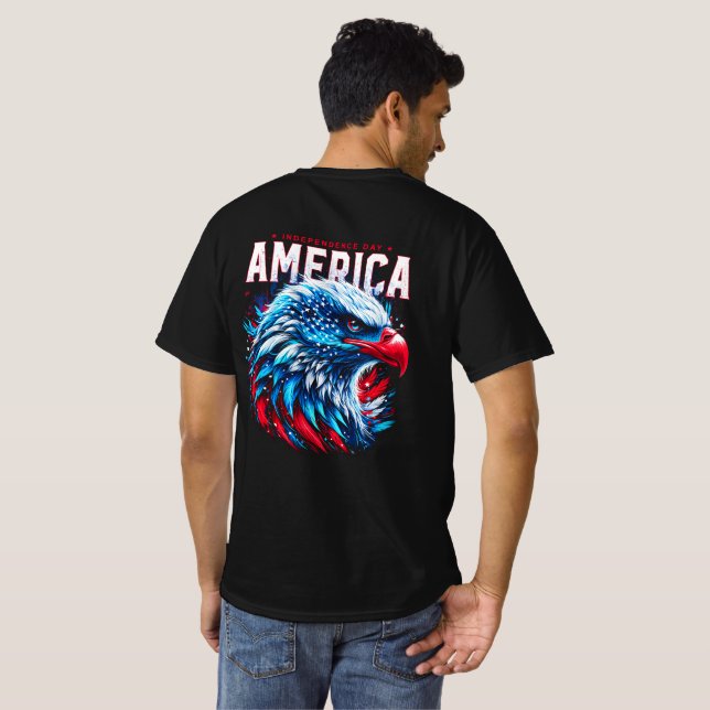 Independence Day showcasing freedom and democracy. T-Shirt (Back Full)