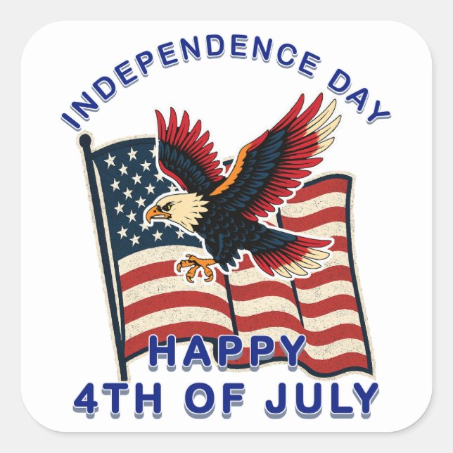 Independence day square sticker (Front)