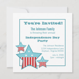 Independence Day Stars and Stripes Invite