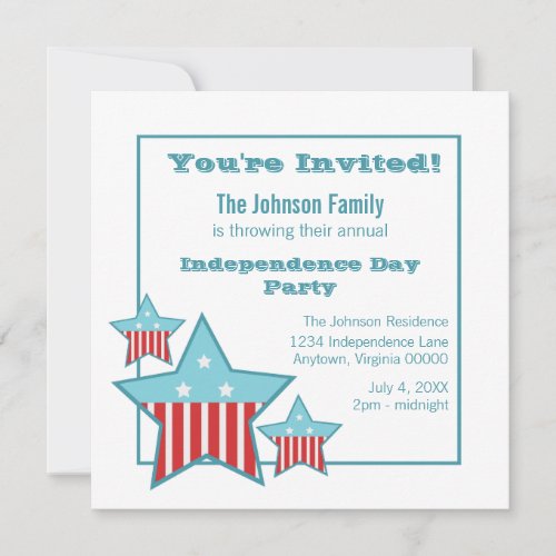 Independence Day Stars and Stripes Invite