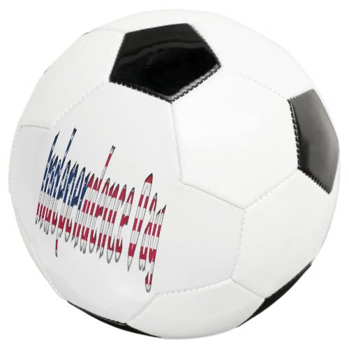 Independence Day Stars and Stripes USA Typography Soccer Ball