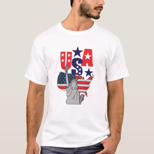 Independence Day Statue of Liberty USA T_Shirt