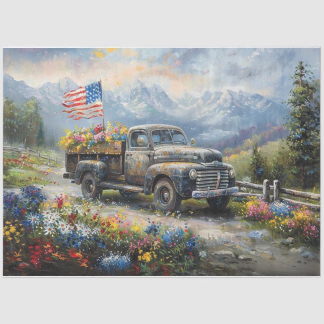 Independence Day Truck Tissue Paper (Front)