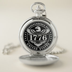 Independence Day United States Eagle Badge Pocket Watch