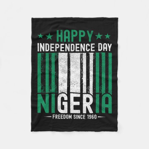 Independence Day Vintage Nigerian Flag  Fleece Blanket