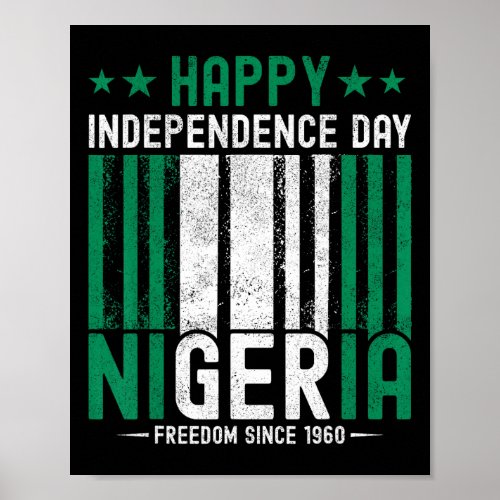 Independence Day Vintage Nigerian Flag  Poster