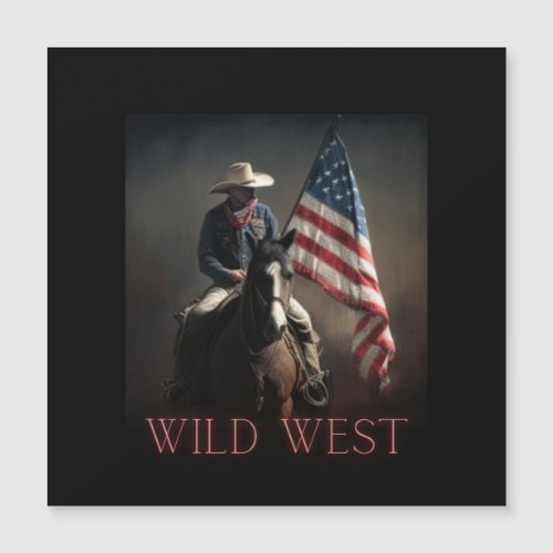 independence day wild west cowboy 4th of july magnetic invitation