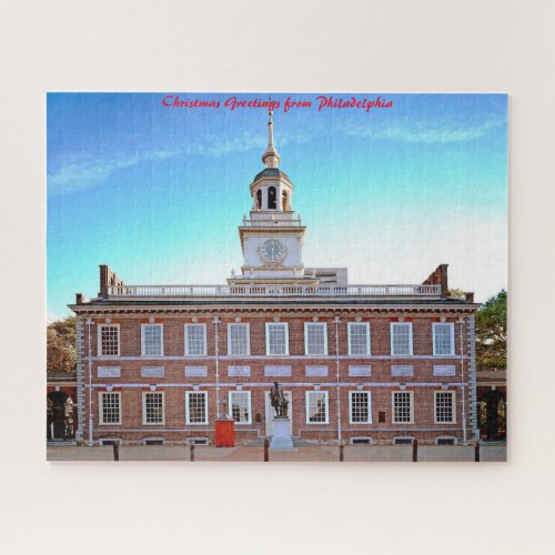 Independence Hall PhiladelphiaChristmas Greetings Jigsaw Puzzle