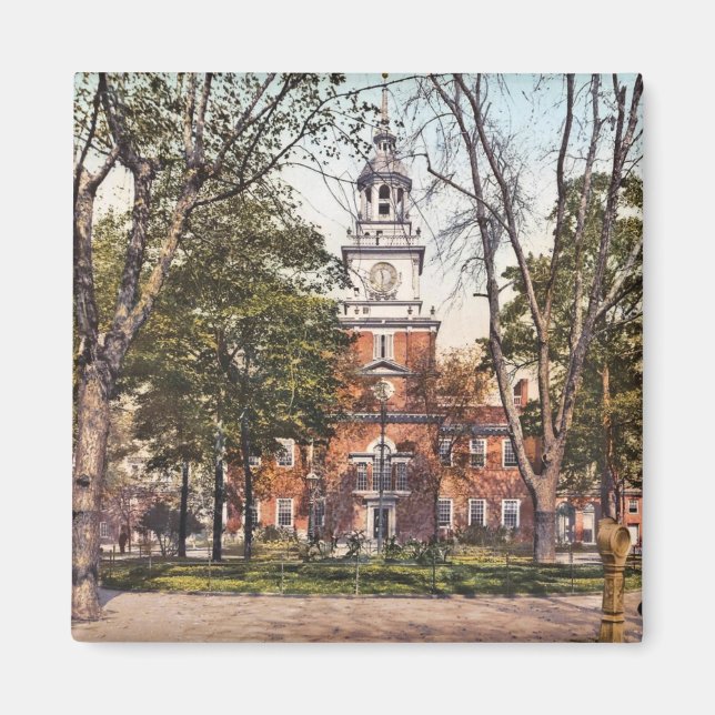 Independence Hall Philadelphia, PA 1900 Vintage Magnet (Front)