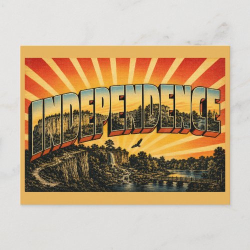 Independence Missouri River Bluffs Forest Park Art Postcard