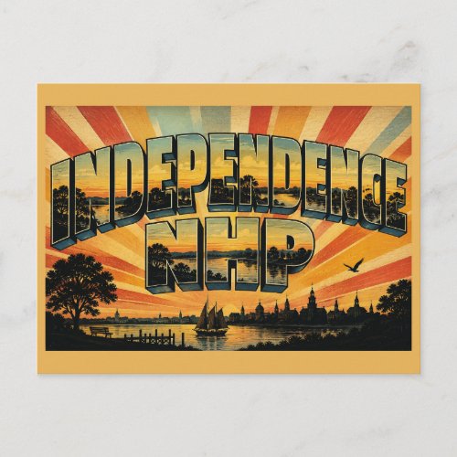 Independence NHP PA Delaware River Art Postcard