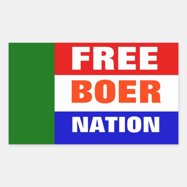 INDEPENDENCE OF THE BOER PEOPLE NATION RECTANGULAR STICKER (Front)