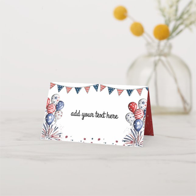 Independence or Memorial Day Patriotic Place Card (Front)