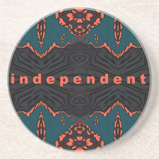 Independent and proud sandstone coaster (Front)