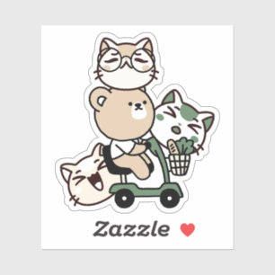 Independent Bear Shopping on a Mobility Scooter Sticker