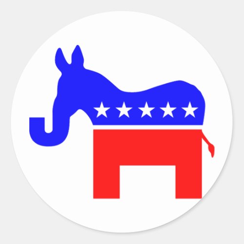 INDEPENDENT  BIPARTISAN _ DonkeyElephant Hybrid Classic Round Sticker