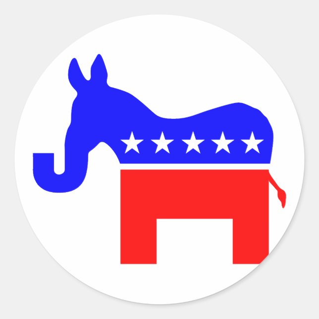 INDEPENDENT & BIPARTISAN - Donkey/Elephant Hybrid Classic Round Sticker (Front)