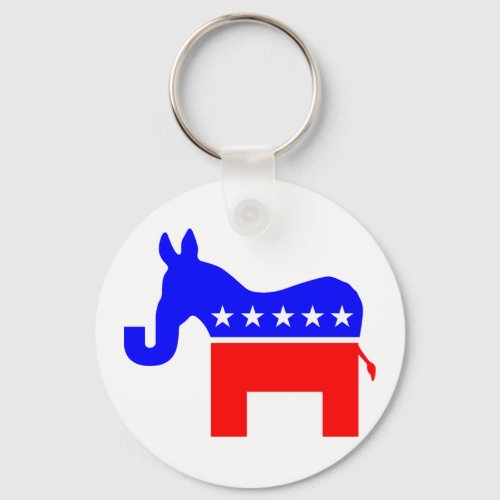 INDEPENDENT  BIPARTISAN _ DonkeyElephant Hybrid Keychain