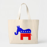 White and Blue Republican Elephant Bag Heavy Canvas Red 