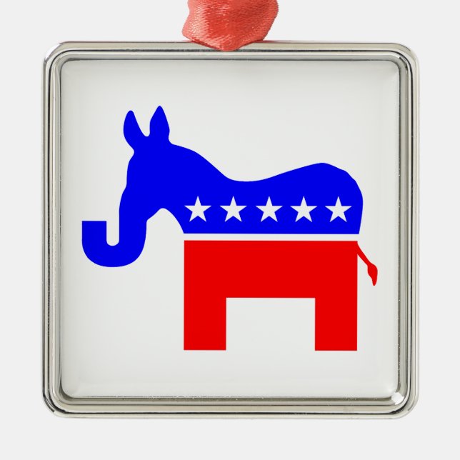 INDEPENDENT & BIPARTISAN - Donkey/Elephant Hybrid Metal Ornament (Front)