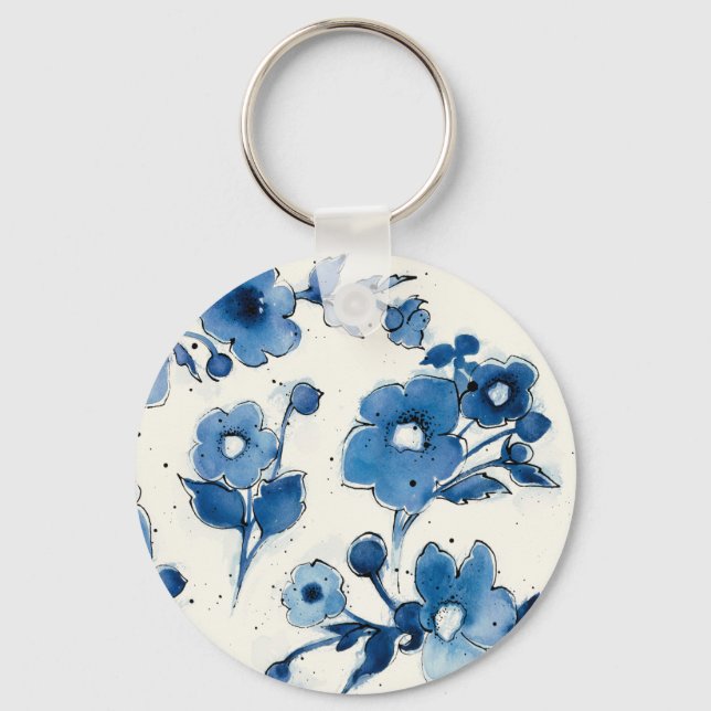 Independent Blue Blooms Keychain (Front)